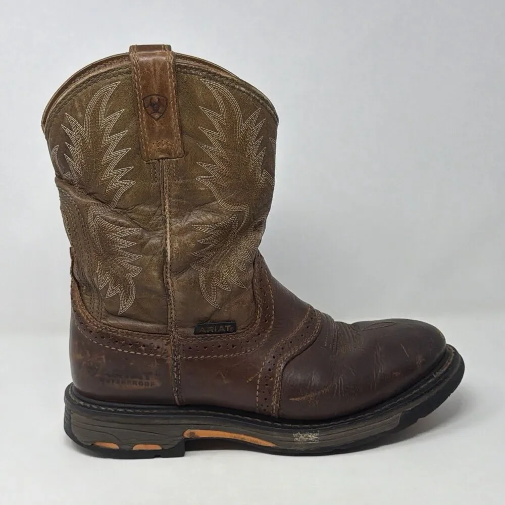 Ariat WorkHog Pull On Work Boots Men’s 8.5 EE Wide Brown Soft Toe 10008633